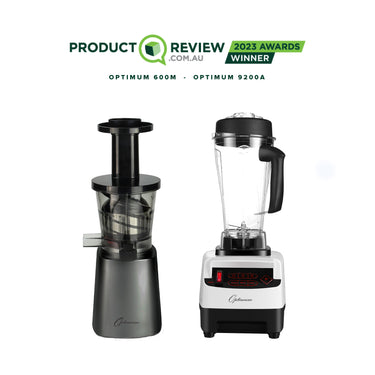 Optimum 9200A Power Blender + 600M Cold Press Juicer Bundle